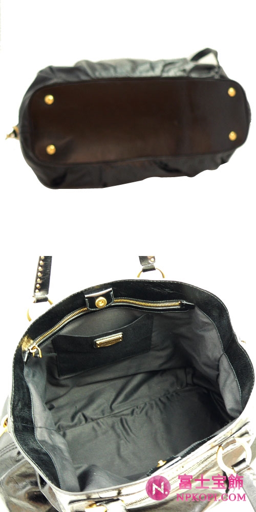 ミュウミュウ MIUMIU トートバッグ ショルダーバッグ 2WAY ハートチャーム付 スタッズ レザー ブラック（NERO） RR1733 VITELLO SHINE